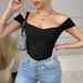 Women's Clothing Fishbone Corset Strapless Camisole Tank Top Off-the-Shoulder Short-Sleeved Vacation Style_ecoleips.com