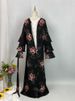Ramadan Muslim Floral Print Chiffon Dress Boho Dress Three Layers Full Sleeves Bohemian Maxi Dresses For Women Chic Robe Longue_ecoleips.com