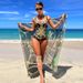 Women's clothing swimsuit female sexy back print bikini cover-up two-piece suit foreign trade bikini_ecoleips.com