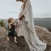 Women's Clothing Spring And Summer Pregnant Mom Pregnant Woman Fluffy Swing Lace Dress Long Skirt_ecoleips.com
