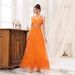 Women's Clothing Sexy Mesh Sling Dress Cocktail Dress Blue Bridesmaid Dress_ecoleips.com