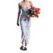 European And American Foreign Trade Women' Ummer Floral Print Low-cut Traple Exy French Retro Romantic Caual_ecoleips.com