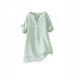Aria Basics Aria Basics 2025 In-Stock European And American Loose Solid Color Cotton-Linen Women's With Sleeve Stripes, Popular Shirt For_ecoleips.com