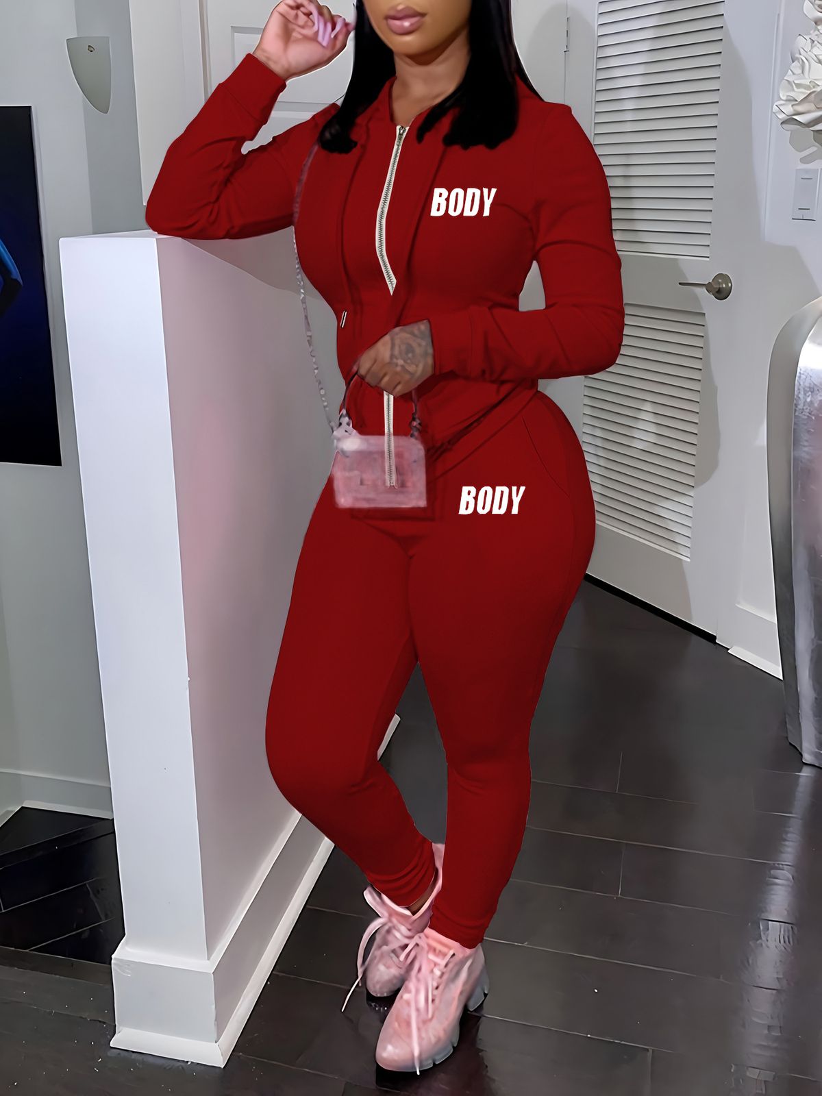 Women's Clothing 2024 New Sweatshirt Women's Two Piece Hoodie Letter Printing Casual Printing Sports Suit_ecoleips.com
