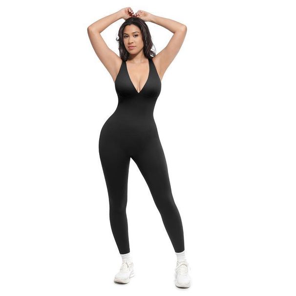 K High Stretch Fitness Vest, Aerial Yoga Jumpsuit, Abdominal Compression, Tight Fitting Exercise, Beautiful Back Jumpsuit, Long Pants For Women_ecoleips.com