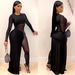 Women's Clothing VK2071 hot hot diamond see through slim skirt jumpsuit nightclub wear_ecoleips.com