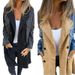 Women's Clothing Suit Collar Denim Splicing Mid Length Coat For Women_ecoleips.com