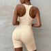 Fashion Summer Women's Clothing Back U Neck Sexy Solid Color Tight Hip Sports One Piece Yoga Pants Short_ecoleips.com