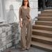 Women's Clothing Casual Khaki Fashion Temperament Sleeveless Vest Trousers Suit Spring And Summer All Match High Waist Two Piece Suit For Women_ecoleips.com