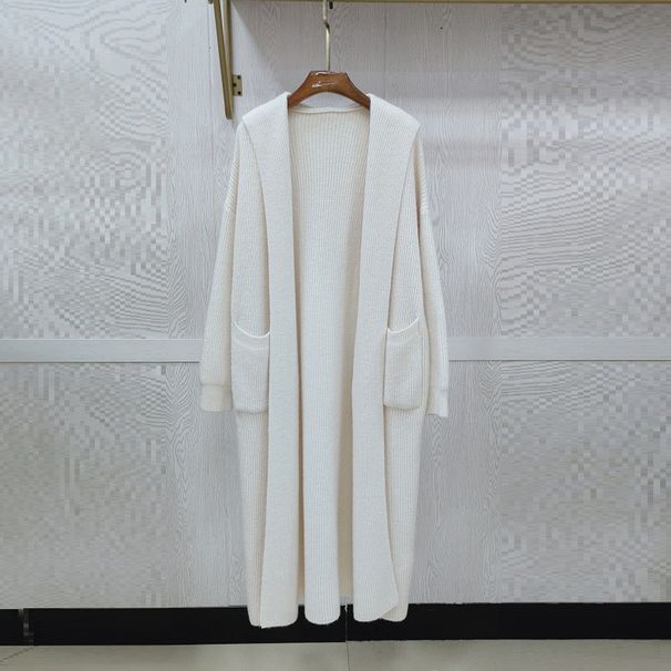 Women's Clothing Oversized Hooded Knit Cardigan - Longline Cozy Soft Chunky Sweater Coat For Fall Winter_ecoleips.com