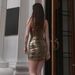 Sexy Glittery Hot Girl Metallic Gold Foil Printed Camisole Bodycon Dress For Rave Music Festival Women Summer Outfit_ecoleips.com