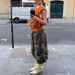 K European And American Style Women's Street Fashion Trendsetters Fashion Casual Camouflage Workwear Style Pocket Loose Wide Leg Pants_ecoleips.com