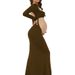 Women's Clothing Elastic Maternity Dress Fishtail Skirt Backless Belly Mopping Skirt_ecoleips.com