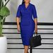 Women's Slim Fit Sleeveless Pencil Dress with Belt Office Elegance Stretchy Polyester Blend S-XXXL_ecoleips.com