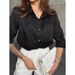 Cross-border Foreign Trade 2025 New Fashion Simple Solid Color Long-sleeve Shirt For Women, Loose Trendy Shirt,_ecoleips.com