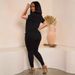 Women's Clothing Spandex Short Sleeve Casual Set, Cute Bear Print Lounge Two-Piece Outfit, Comfy Daily Wear Pajamas_ecoleips.com