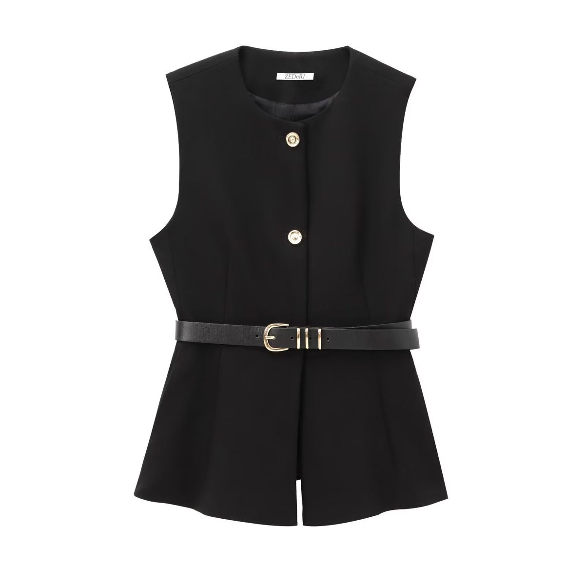 Women's Clothing High End Belt Simple Sleeveless Shirt Layered Waist Vest For Women_ecoleips.com
