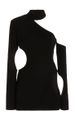 Women's Slim Fitting Halter Neck Dress Sexy Asymmetrical Hollowed out Long Sleeved Short Two Piece Set European American Style Fashion_ecoleips.com