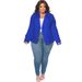 N7899 Cross-border Plus-size Women's Autumn And Winter Elegant Commuting Solid Color Lapel Long-sleeve Blazer_ecoleips.com