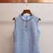 Mist Blue Sequin Vest Dress - Diamond Hollow Sexy Round Neck Early Spring Style _ecoleips.com