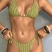 Trendy Halter Neck Women's Bikini Set Sexy Swimsuit Tie up Two Piece Summer Vacation Style Wire Free Polyester Nylon_ecoleips.com