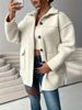 Women's Clothing Thick Faux Fur Jacket With Concealed Buttons & Pockets, Casual Elegant Long Sleeve Coat For Autumn Winter Warmth_ecoleips.com