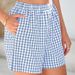 Women's Clothing Holiday Style Casual Comfortable High Waist Loose Fashion Wide Leg Retro Plaid Shorts_ecoleips.com