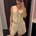 Women's Clothing Summer New Casual Suit Split Vest Linen Shorts Suit_ecoleips.com