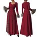 Women's Clothing Flared Sleeve Leopard Print Contrast Long Elegant Slim Dress_ecoleips.com