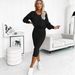 New Spring Autumn Two-Piece European And American Women's Clothing Vest Dress V-Neck Sweatshirt Knitted Sweater_ecoleips.com