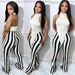 Women’s Clothing Fashion Sexy Slim Sexy Halter Striped Suit Nightclub Outfit_ecoleips.com