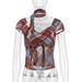 AD508 Cross-border 2025 Summer Hot-Selling Top Blouse Fashionable Sexy Mesh Print Lace-Up Ultra-Thin Hot Girl T-Shirt_ecoleips.com