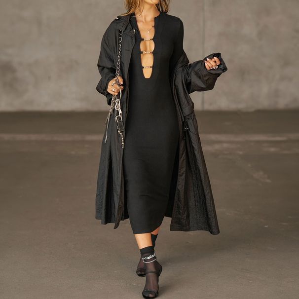 Women's Clothing Elegant Slim Fitting Women's Dress Sexy Autumn Winter_ecoleips.com