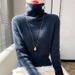 K Women's New High Neck Knitted Sweater With Slim Fit As The Base Layer, Soft And Sticky Pile Neck Sweater. No Necklaces Or Other Accessories_ecoleips.com