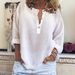 Women's Clothing Solid Color Casual Loose Long Sleeve Linen Shirt_ecoleips.com