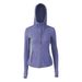 Women's Fleece Hooded Jacket For Yoga & Workouts - Slim Fit, Warm & Breathable With Zipper - Black_ecoleips.com