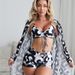 Women's Three Piece Boxer Bikini Swimsuit Fashion Cover Up Beach Two Piece Bowknot Style Sexy Vacation Swimming Suit_ecoleips.com