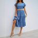 Cross-border European And American Summer Fashion Casual Solid Color Simple Round-neck Short-sleeve Mid-length Dress For_ecoleips.com