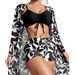 Women's Clothing Printed Halter Neck Suspenders Sexy Bikini Three Piece Set_ecoleips.com