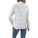 Elegant Boho V-Neck Long Sleeve Blouse Lace-Up Detachable Brooch Blue White Women's Top_ecoleips.com