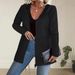 Aria Basics 2025 Women's Autumn Winter Solid Color Wave Stitching Casual Loose Hooded Jacket_ecoleips.com