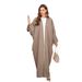 Verve Dubai Fashion Elegant Cardigan Muslim Linen Dress Robe_ecoleips.com