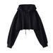 Loose And Thin Long-sleeved Pullover With Exposed Navel Short Jacket Niche Retro Short Hooded Drawstring Sweater_ecoleips.com