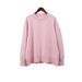 2024 Winter New Pink Sweet Round Neck Pullover Lazy Sweater_ecoleips.com