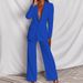 Women's Clothing Elegant Women's Blazer Set With Notched Lapel - Slim Fit Office Wear, Spring/Summer Collection In 8 Colors (Coffee, Rose, White)_ecoleips.com