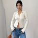 Women's Long-sleeved Spring And Autumn Polo Knit Top, Thin Outerwear, Cross-border Cardigan, Short Jacket_ecoleips.com