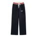 Women's Clothing Personalized Letter Embroidered Polo Color Matching Pullover Sweatshirt Drawstring Color Matching Casual Sports Trousers Suit_ecoleips.com