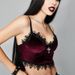 Women's Velvet Camisole Strapless Bralette Korean Style Dark Lace Trim New Summer Beautiful Back_ecoleips.com