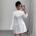 Women’s Clothing Autumn And Winter New Elegant Long Sleeved Sleeves Slit Solid Color Women's Dress_ecoleips.com
