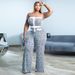 Women's Clothing ZQS10229 Hot sale sexy fancy chest wrap large size printed jumpsuit nightclub outfit_ecoleips.com